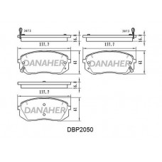 DBP2050 DANAHER Комплект гальмівних колодок дисковий гальм