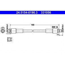 24.5154-0190.3 ATE Гальмівний шланг
