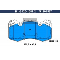 B1.G120-1587.2 GALFER КомплеК т гальмівних колодок, дискове гальмо