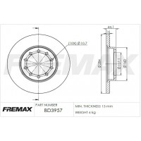 BD-3957 FREMAX Гальмівний диск