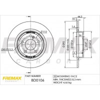 BD-0106 FREMAX Гальмівний диск