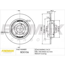 BD-0106 FREMAX Гальмівний диск
