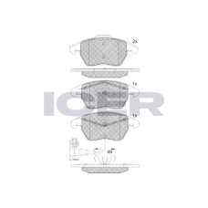 181567-208 ICER КомплеК т гальмівних колодок, дискове гальмо