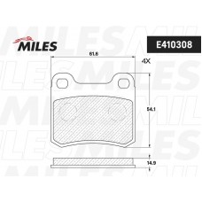 E410308 MILES Комплект гальмівних колодок дисковий гальм