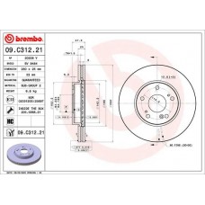 09.C312.21 BREMBO Гальмівний диск