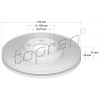 631 170 TOPRAN Гальмівний диск