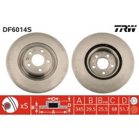DF6014S TRW Гальмівний диск