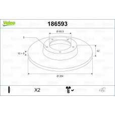 186593 VALEO Гальмівний диск