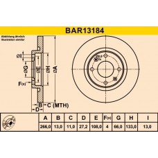 BAR13184 BARUM Гальмівний диск