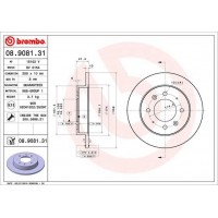 08.9081.31 BREMBO Гальмівний диск