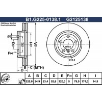 B1.G225-0138.1 GALFER Гальмівний диск