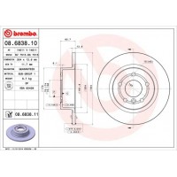 08.6838.11 BREMBO Гальмівний диск