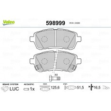 598999 VALEO Комплект гальмівних колодок дисковий гальм