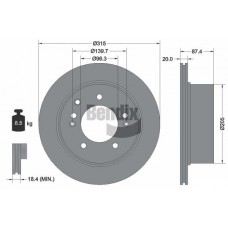 BDS1934 BENDIX Braking Гальмівний диск