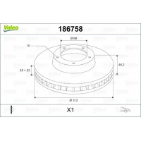 186758 VALEO Гальмівний диск