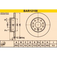 BAR12158 BARUM Гальмівний диск