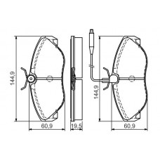 0 986 495 056 BOSCH КомплеК т гальмівних колодок, дискове гальмо