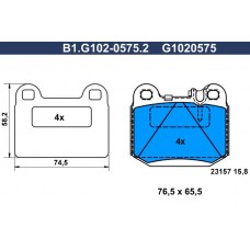 B1.G102-0575.2 GALFER Комплект гальмівних колодок дисковий гальм