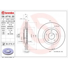09.A716.20 BREMBO Гальмівний диск