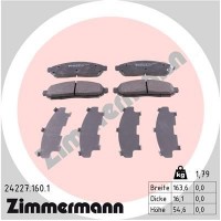 24227.160.1 ZIMMERMANN Комплект гальмівних колодок дисковий гальм