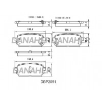 DBP2051 DANAHER Комплект гальмівних колодок дисковий гальм