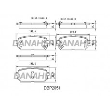 DBP2051 DANAHER Комплект гальмівних колодок дисковий гальм