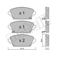 22-0464-1 METELLI Комплект гальмівних колодок дисковий гальм