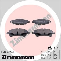 24668.190.1 ZIMMERMANN Комплект гальмівних колодок дисковий гальм