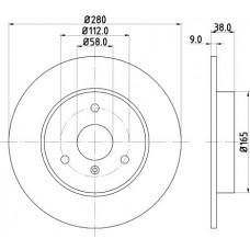 8DD 355 106-601 HELLA Гальмівний диск