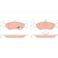 GDB1221 TRW Комплект гальмівних колодок дисковий гальм