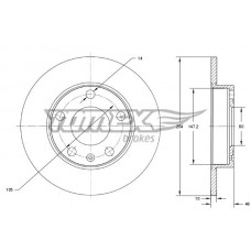 TX 73-72 TOMEX Brakes Гальмівний диск