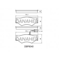DBP8040 DANAHER Комплект гальмівних колодок дисковий гальм