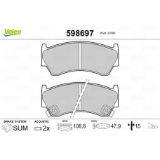 598697 VALEO Комплект гальмівних колодок дисковий гальм