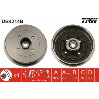 DB4214B TRW Гальмівний барабан