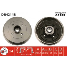 DB4214B TRW Гальмівний барабан