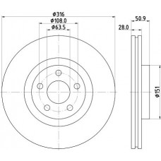 8DD 355 133-101 HELLA Гальмівний диск