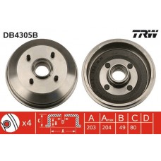 DB4305B TRW Гальмівний барабан