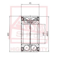 DAC49900045 ASVA Підшипник ступиці колеса