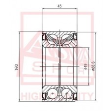 DAC49900045 ASVA Підшипник ступиці колеса