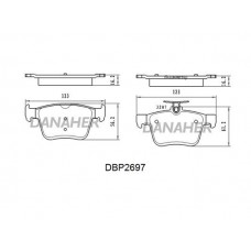 DBP2697 DANAHER Комплект гальмівних колодок дисковий гальм