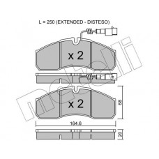22-0578-7 METELLI КомплеК т гальмівних колодок, дискове гальмо