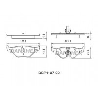 DBP1107-02 DANAHER Комплект гальмівних колодок дисковий гальм