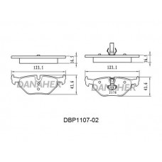DBP1107-02 DANAHER Комплект гальмівних колодок дисковий гальм