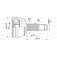 CVJ5302.10 OPEN PARTS Шарнирный комплект, Привідний вал