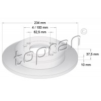 821 169 TOPRAN Гальмівний диск