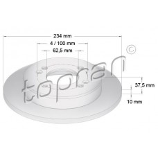 821 169 TOPRAN Гальмівний диск