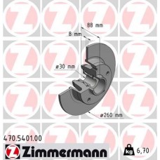 470.5401.00 ZIMMERMANN Гальмівний диск