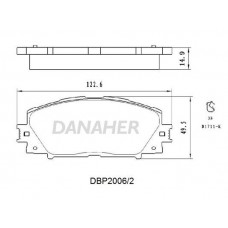 DBP2006/2 DANAHER Комплект гальмівних колодок дисковий гальм