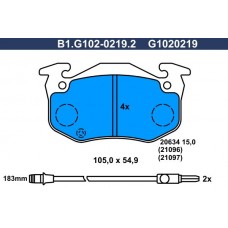 B1.G102-0219.2 GALFER Комплект гальмівних колодок дисковий гальм