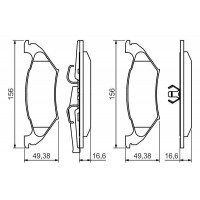 0 986 494 495 BOSCH Комплект гальмівних колодок дисковий гальм